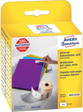 Avery Removable adhesive rectangular paper labels (AS0722550)