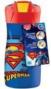 Maped PICNIK Trinkflasche SUPERMAN, 0,43 l, blau/rot Korpus aus Edelstahl mit SUPERMAN-Motiv, Trinkhalm kommt - 1 Stück (871233)