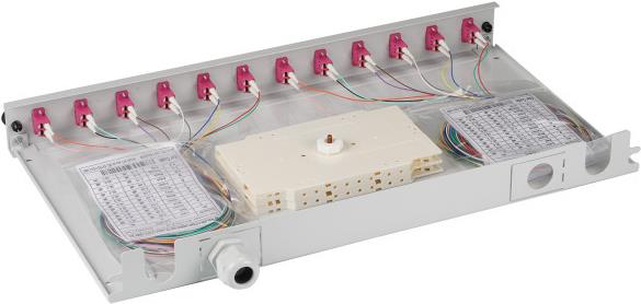 EFB-Elektronik Spleißbox LC 50/125µ OM4 ausziehbar, 12 Pigtails / 6 Kupplungen Hersteller: EFB Elektronik (B71901L12OM4)