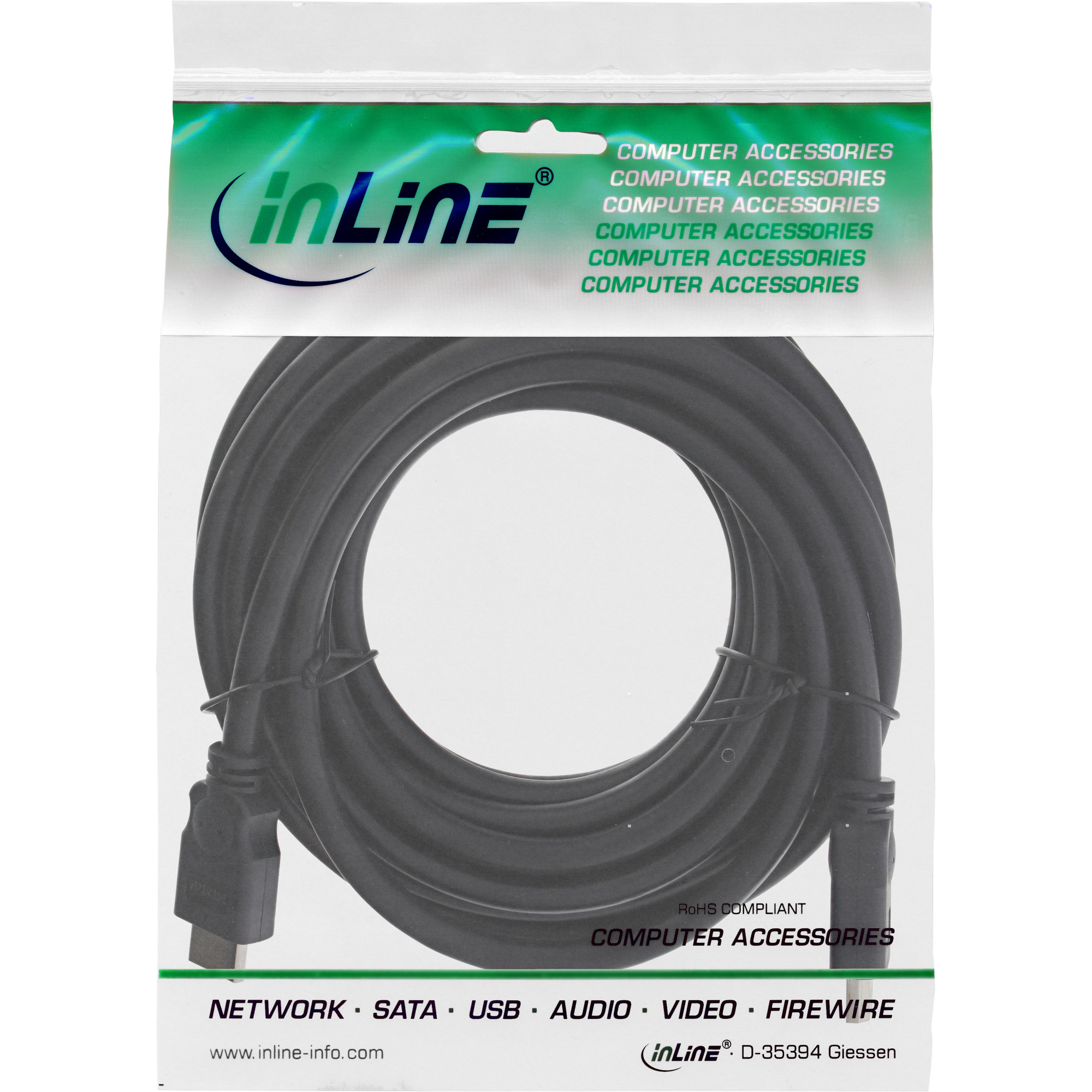 InLine High Speed HDMI-Kabel Stecker/Stecker 5 m Schwarz