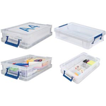 Fellowes Aufbewahrungsbox ProStore, 5,5 Liter, transparent transparent klar, aus stoßfestem, recycelbarem PP, mit - 1 Stück (7730301)