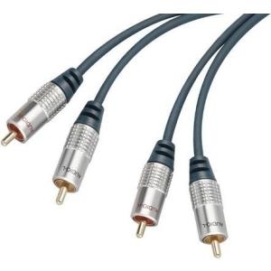 Professional Audiokabel, High Quality, vergoldet, 2x Cinch St./2x Cinch St., 1,0 m Hochwertiges Kabel zum Verbinden von Geräten mit Cinch-Buchsen (51200101H)