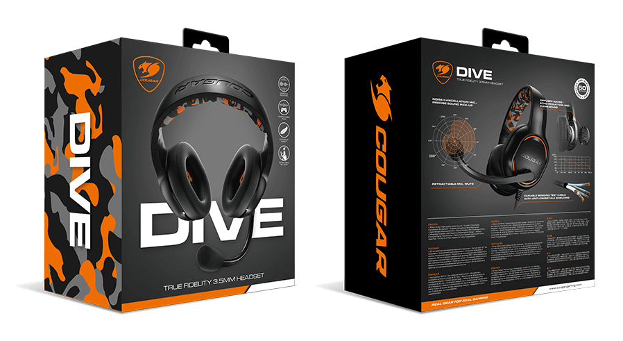 Cougar Dive Gaming-Headset Kabelgebunden 3,5 mm Klinke Stereo Schwarz