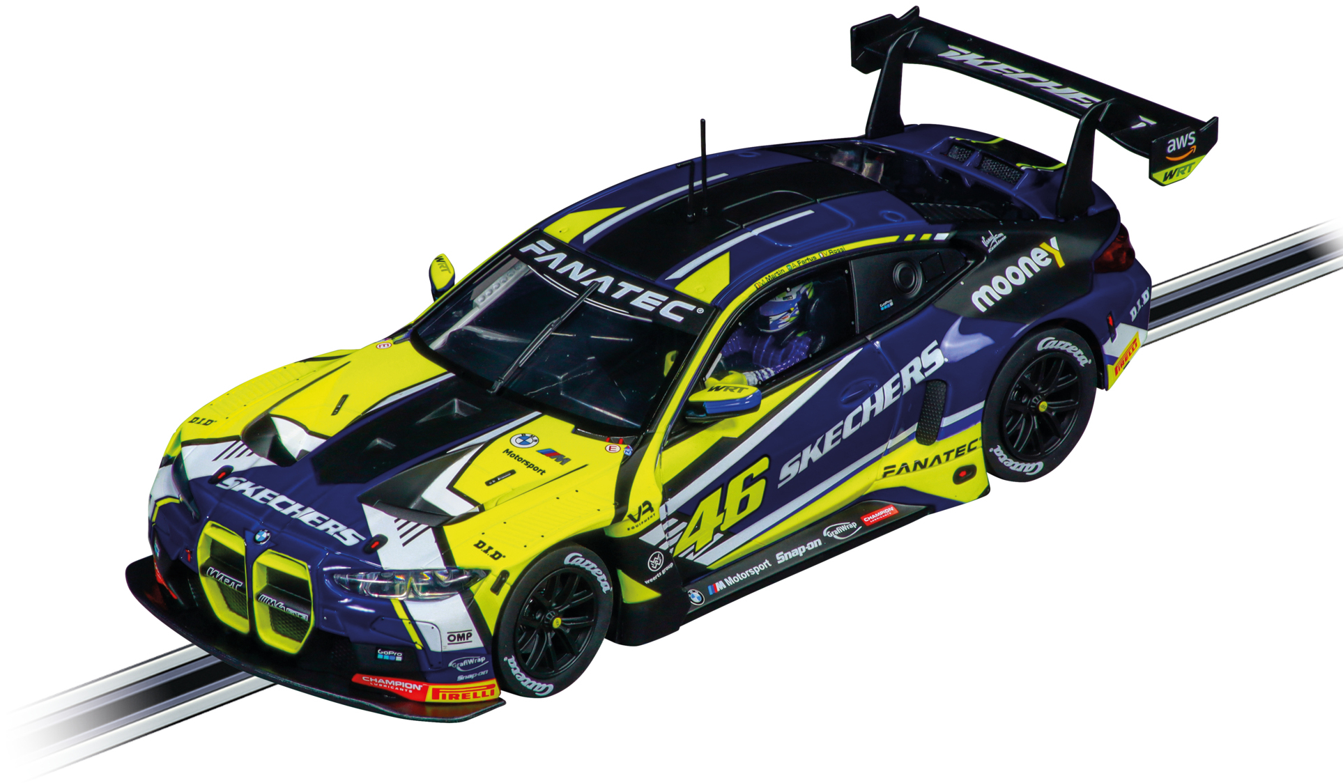 Carrera Digital 124 BMW M4 GT3 Valentino Rossi No.46 Schwarz, Blau, Gelb