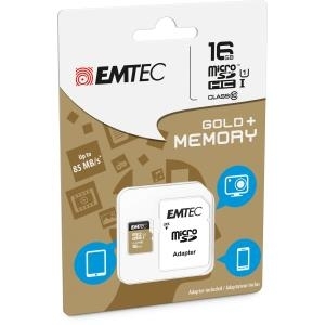EMTEC Gold+ Flash-Speicherkarte (SD-Adapter inbegriffen) (ECMSDM16GHC10GP)