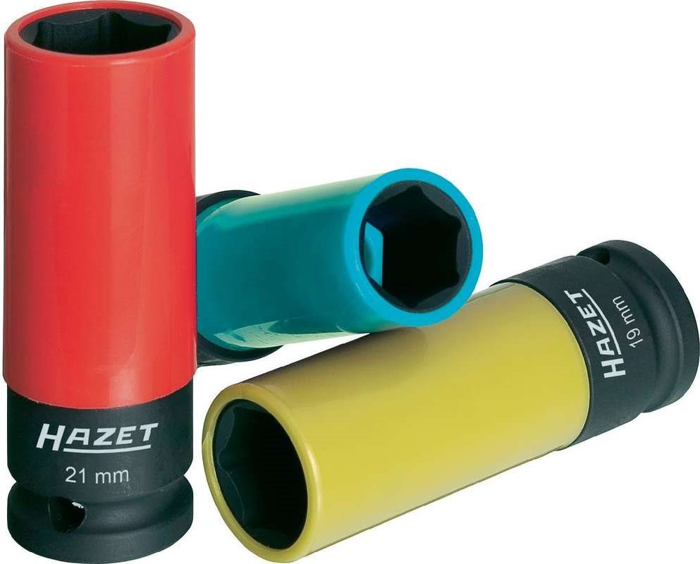 Hazet Kraft-Sechskant-Steckschlüssel-Einsatz 12,5 mm (1/2") 3tlg. 903SPC/3 Schlüsselweite 17/19/21 mm Länge (903SPC/3)