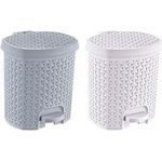 keeeper Tret-Kosmetikeimer "tjark", 3 Liter, nordic-grey Tret-Abfalleimer, Rattan-Optik, mit Tretpedal, - 1 Stück (1030113000000)