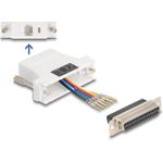 Delock D-Sub 25 Pin Buchse zu RJ12 Montagesatz weiß (67098)