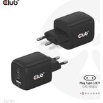 CLUB3D Reiseladegerät PPS 65Watt GAN-Technologie - Dreifachanschluss (2x USB Typ-C + USB Typ-A) Power Delivery (PD) 3.0 Unterstützung (CAC-1913EU)