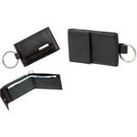Alassio Mini-Geldbörse mit Metallemblem, Nappaleder, schwarz kleines Münzfach, Scheinfach, mit Metallschlüsselring, - 1 Stück (42133)