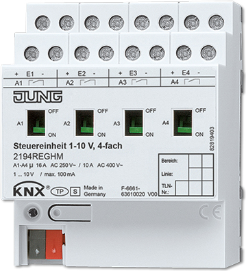JUNG 2194 REGHM. Typ: Dimmer. Bauform: Extern, Produktfarbe: Weiß. AC Eingangsspannung: 250 - 400 V (2194REGHM)