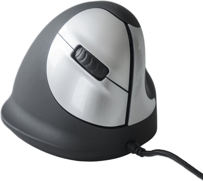 R-Go Tools Ergonomische Maus HE Break Rechtshänder Medium USB 2400 DPI 5 Tasten Schwarz/Silber