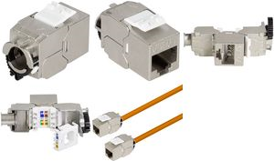 LogiLink Keystone Modul Set Kat.6A, Klasse EA, geschirmt werkzeuglose Mini-Module, extra kurze & schmale Bauform, - 1 Stück (NK4064)