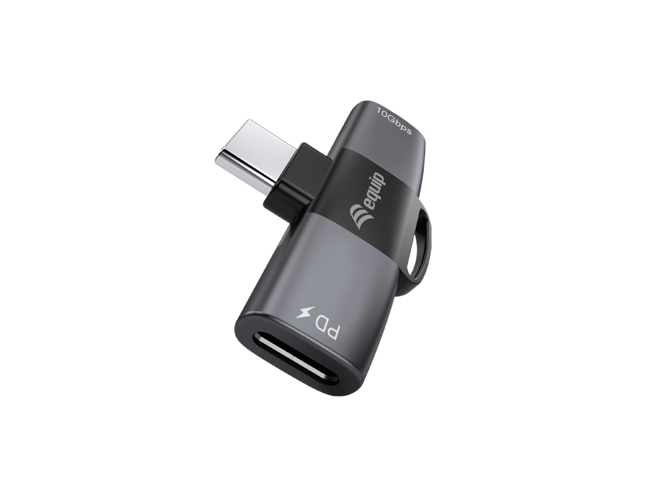 Equip 2-in-1-USB-C-OTG-Adapter USB-C auf 2 x USB-C 10 Gbit/s PD 100 W Grau