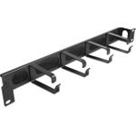 Delock 19" Kabelmanagement Bürstenleiste mit 4 Bügeln und seitlicher Kabeldurchführung 1 HE schwarz (67033)