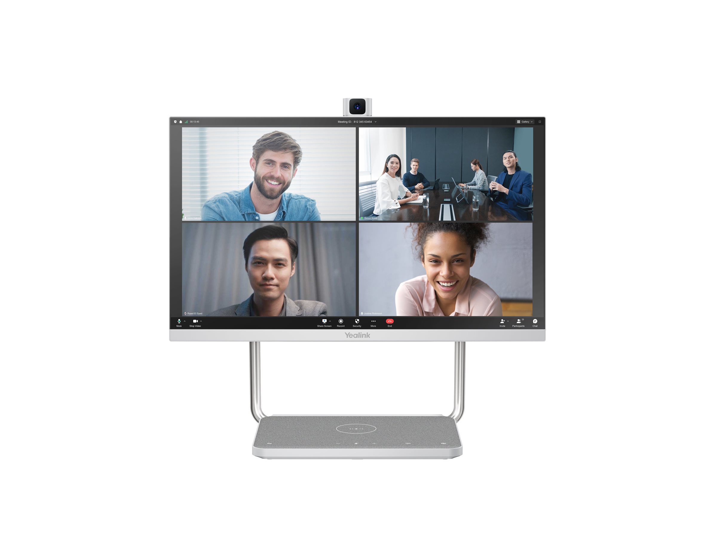 Yealink DeskVision A24 Videokonferenzsystem 23,8" Full HD Microsoft Teams zertifiziert Silber