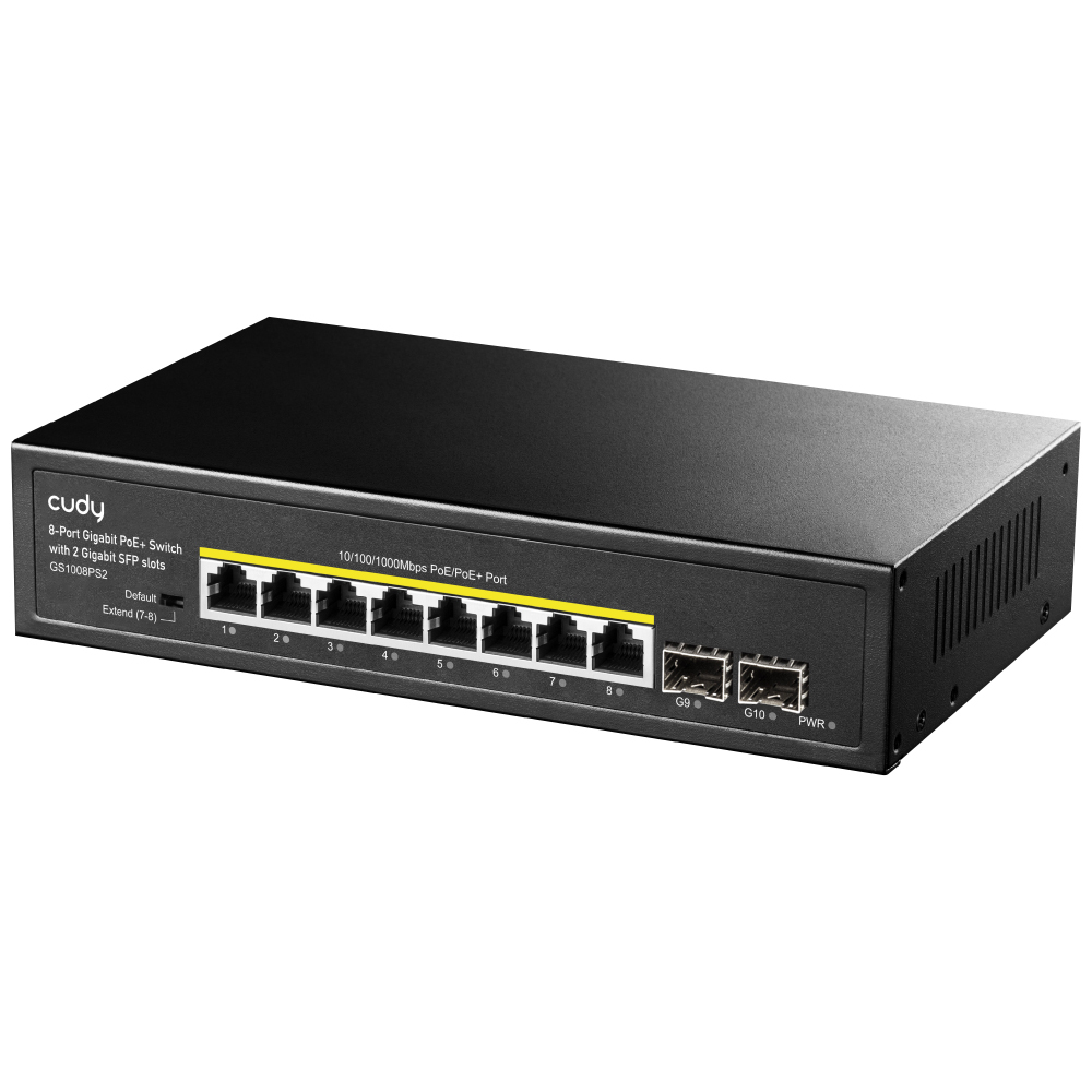 Cudy GS1008PS2 Netzwerk-Switch Unmanaged 8-Port Gigabit PoE+ Schwarz
