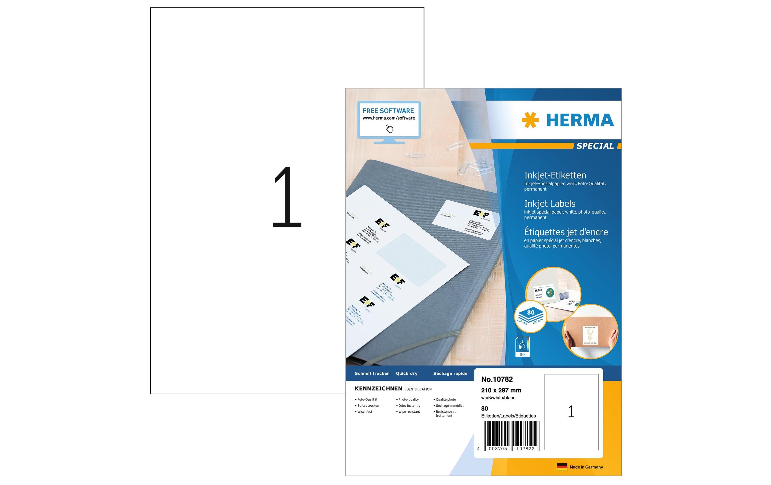 HERMA 10782 Etiketten A4 210 x 297 mm Weiß