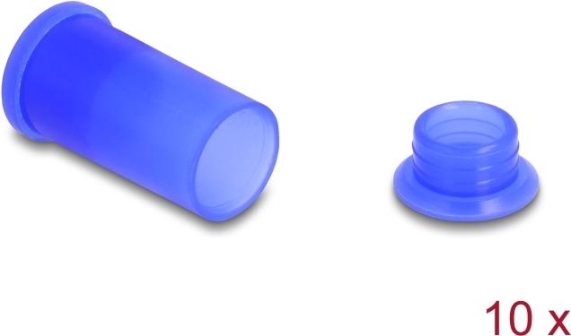 Delock DL4 Staubschutz für Stecker und Buchse Silikon 2-teilig blau 10er (60672)