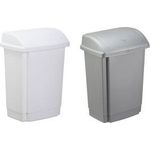plast team Schwingdeckel-Abfalleimer, 15 Liter, silber Material: PP, mit Schwingdeckel, Deckel abnehmbar, - 1 Stück (13460803)