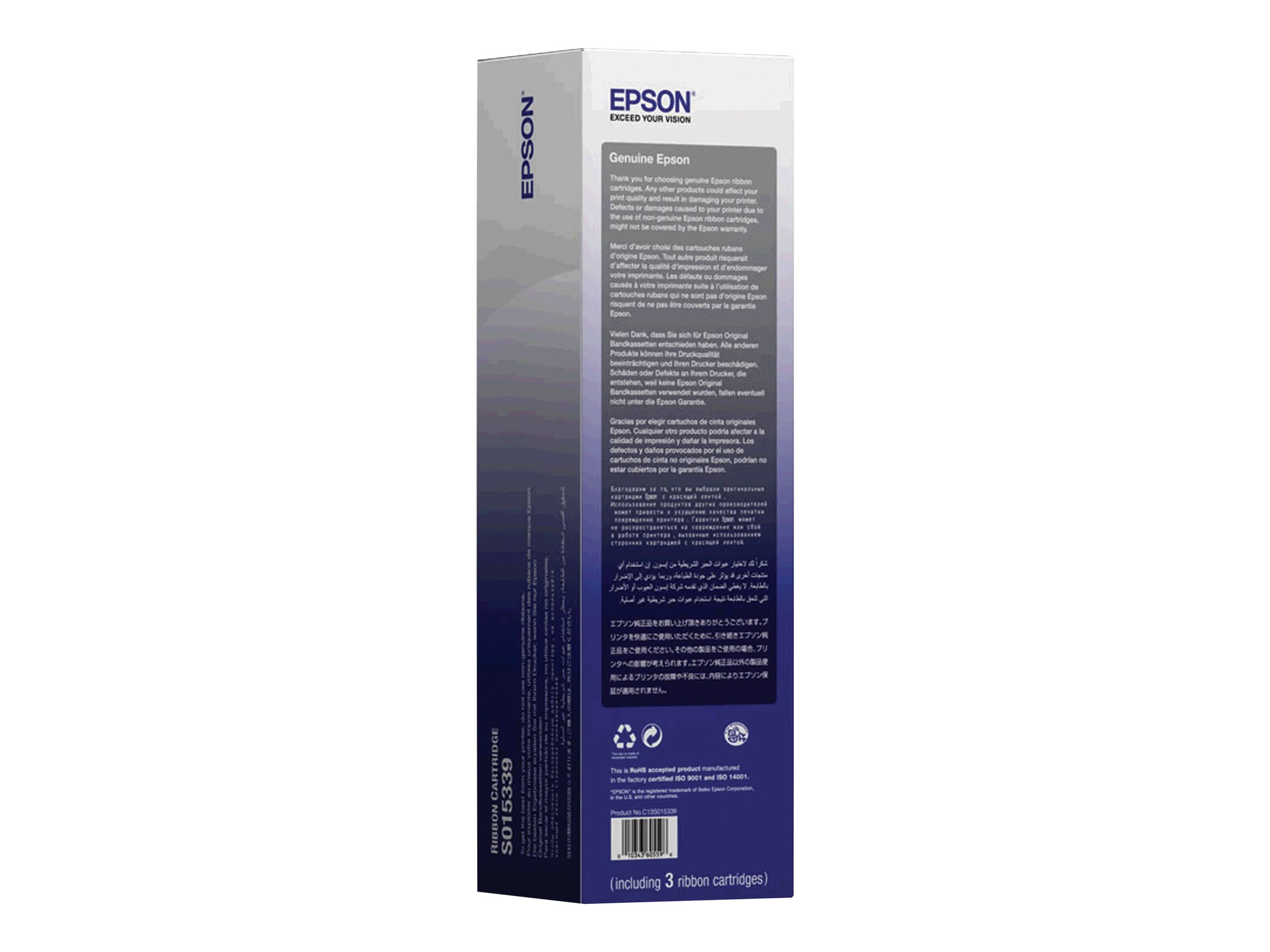 Epson C13S015339 Farbbandkassette 3er-Pack Schwarz