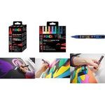 POSCA Pigmentmarker PC-5BR BRUSH, 8er Etui, farbig sortiert halbflexible Schaumstoffspitze, Strichstärke: 1,0 (PC5BR/8 PF)