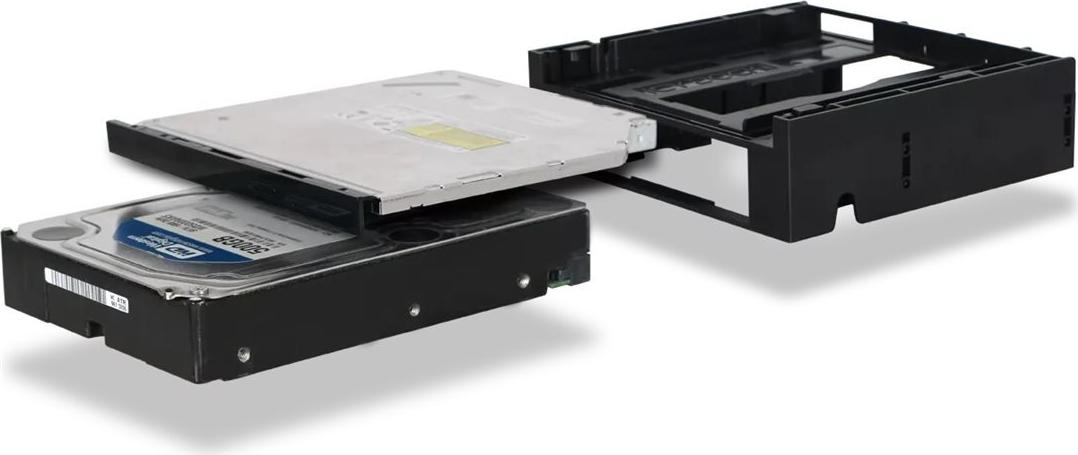 ICY Dock FLEX-FIT Duo MB343SPO Laufwerksschachtadapter 5,25" auf 1x 3,5" und 1x 5,25" Slim Line Schwarz