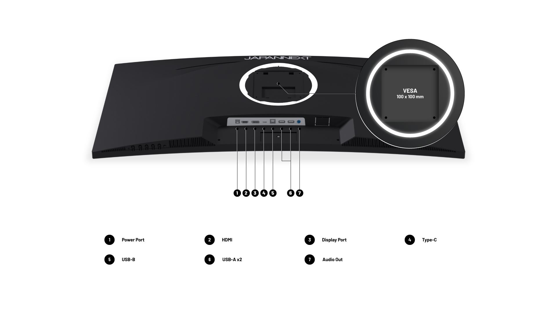 JAPANNEXT JN-IPS340UWQHD60C-C65W-HS 34" Curved UWQHD IPS Monitor USB-C 65W Schwarz/Silber