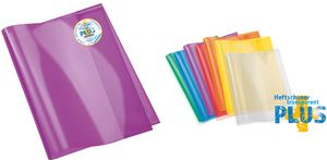 HERMA Heftschoner PLUS+, DIN A4, PP, transparent-violett extra starke PP-Folie, besonders robust, leuchtende Farben, - 10 Stück (19356)