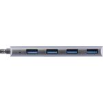 USB 3.2 Hub Typ-C zu 4x A 10Gb/s Metallgehäuse grau (33271R)
