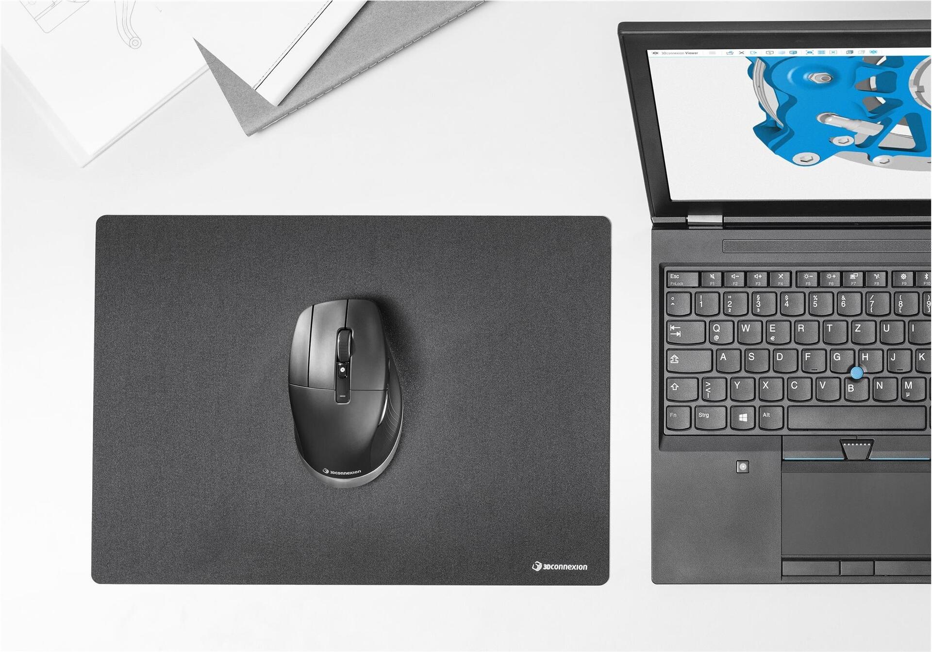 3Dconnexion CadMouse Pro Wireless Left 7 Tasten Schwarz, Silber