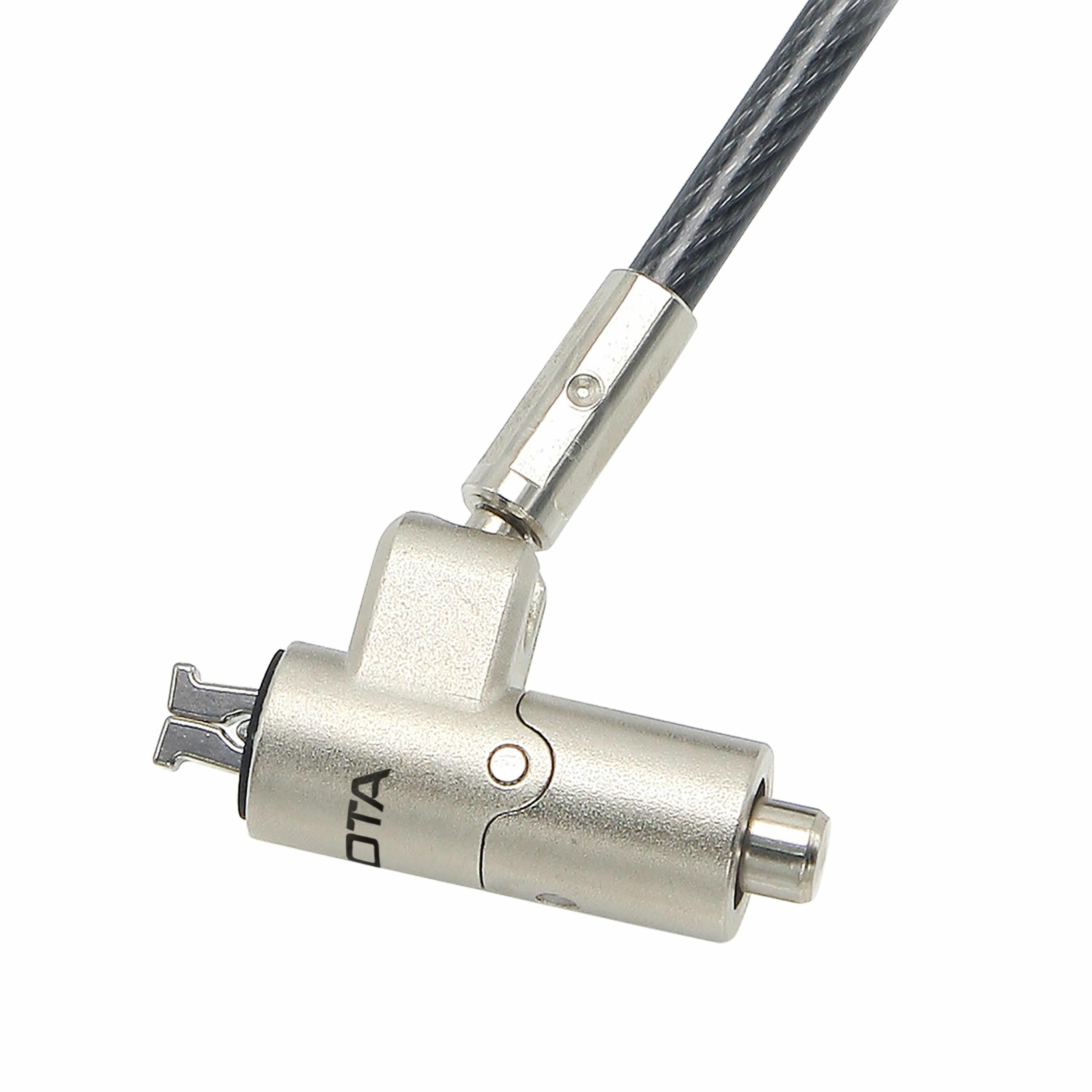 DICOTA Nano Lock Ultra Slim Sicherheitskabelschloss 2,5x6 mm Schlitz Schlüssel 2 m Schwarz, Silber