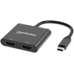Manhattan USB-C PD auf Dual-HDMI-Monitor-Adapter 4K 60Hz - Digital/Daten (154321)