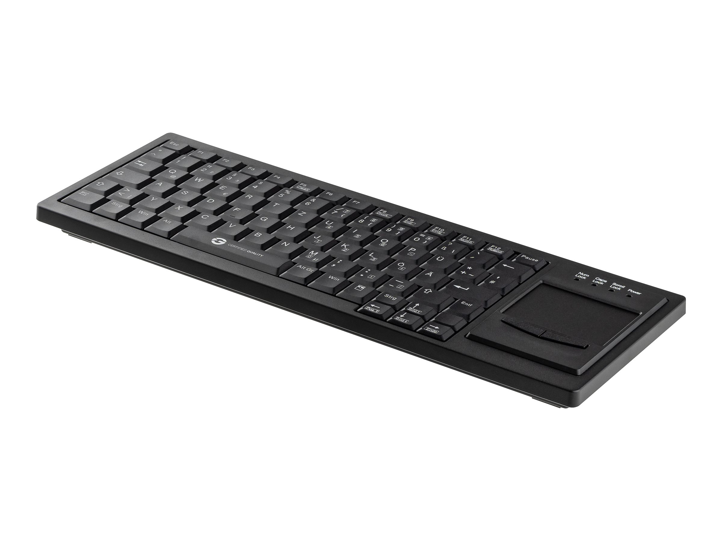 GETT CleanType Xtra Touch Tastatur mit Touchpad USB QWERTZ Schwarz