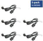 ACT Powercord CEE 7/7 male (angled) - C19 IEC Lock black 2 m, EL262S, 5-Pack (AK5331)