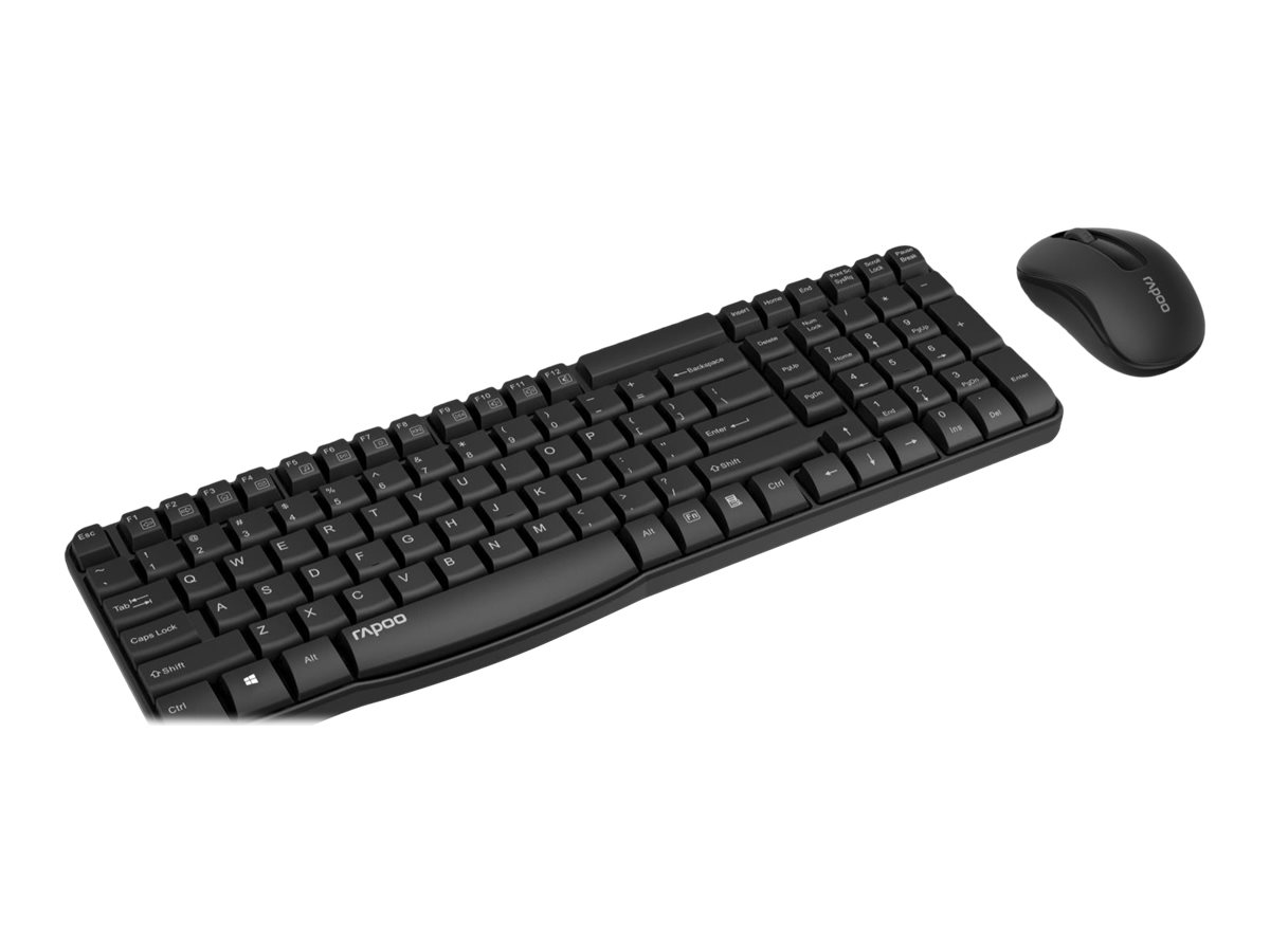 Rapoo X1800S Kabelloses Tastatur-Maus-Set 2.4 GHz QWERTZ Schwarz