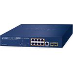 PLANET IPv6/IPv4 - 8-Port Managed L2/L4 Gigabit Ethernet (10/100/1000) Power over Ethernet (PoE) 1U Blau (GS-4210-8UP2S)