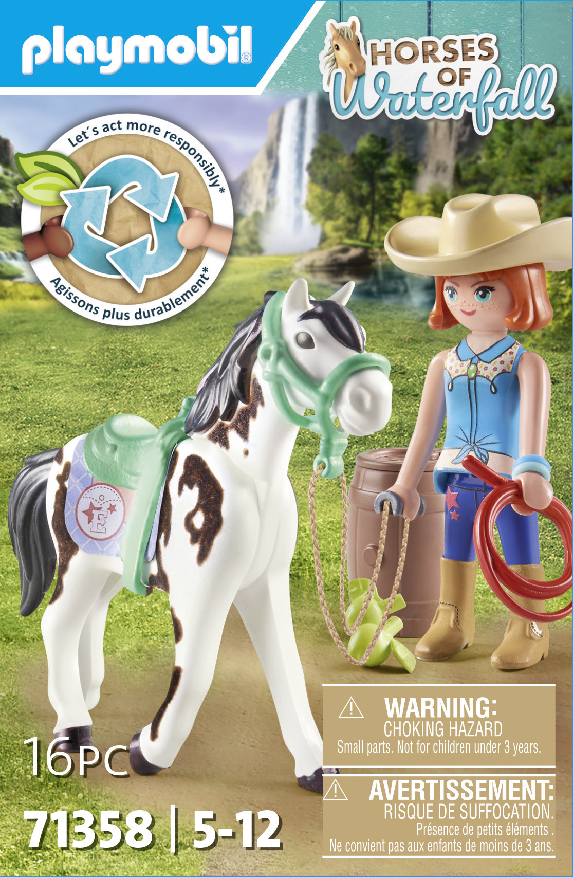 Playmobil Horses of Waterfall Ellie & Sawdust mit Westernübung Mehrfarbig
