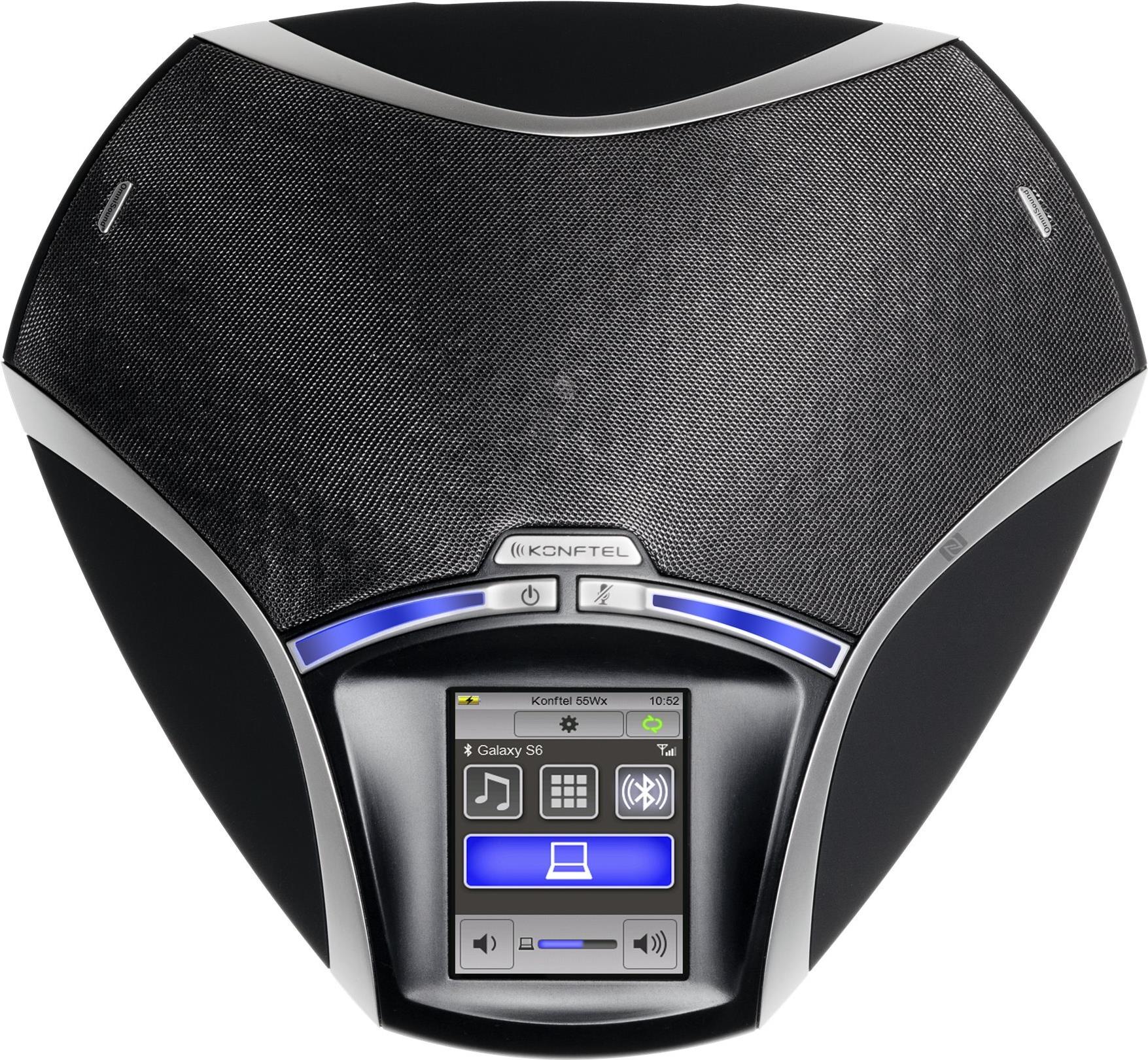 Konftel 55Wx Konferenztelefon mit Bluetooth, OmniSound HD und Akku, Silber/Liquorice Black