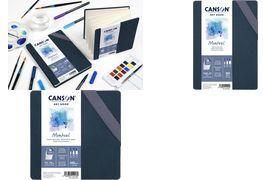 CANSON Skizzenbuch ART BOOK Montval Akkordeon, 148 x 210 mm naturweißes Papier 300 g/qm, leicht gekörnt, schwarzer - 1 Stück (C520003059)