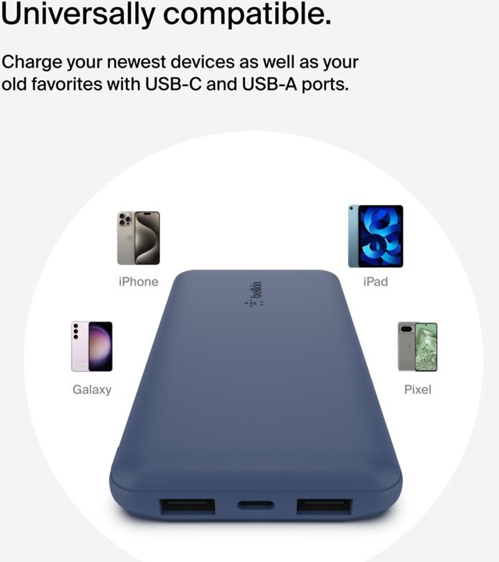 Belkin BoostCharge BPB011BTBL Powerbank 10000 mAh 18 W Blau