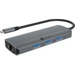6-in-1 Travel Docking, 1× HDMI 4K60Hz, 3× USB-A 5Gbit/s, 1x LAN RJ45 1 Gbit/s, 1× USB-C für PD 3.0 100W (IB-DK4034a-CPD)