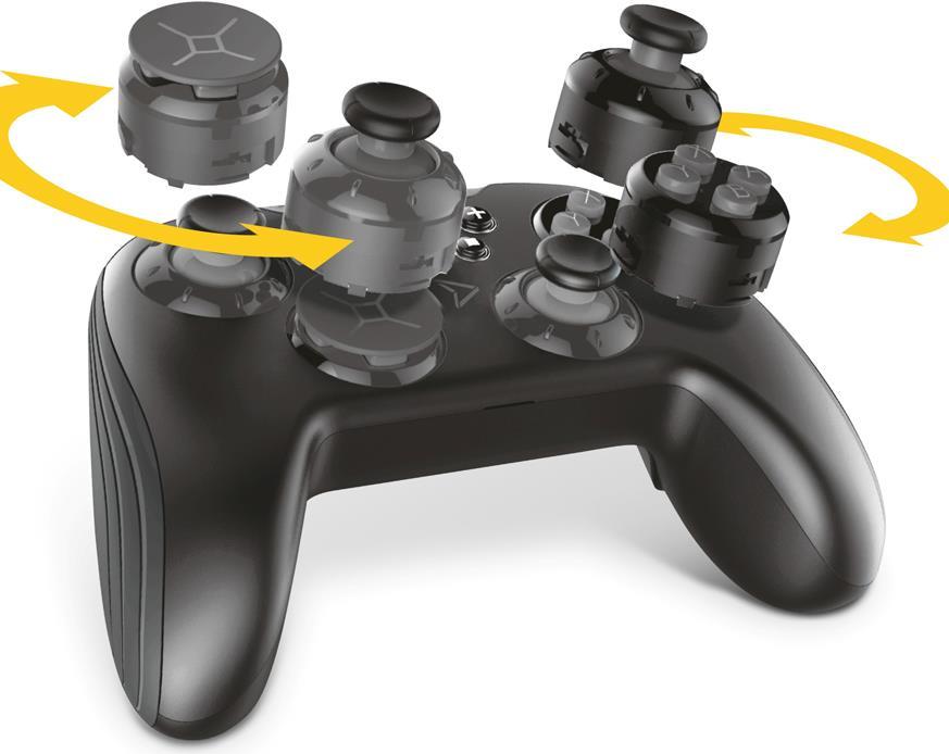 Steelplay Wireless Controller für Nintendo Switch, kabellos, Schwarz/Blau/Rot