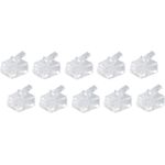 shiverpeaks BASIC-S Modular-Stecker RJ11, ungeschirmt 6-polig, 4 Kontakte belegt, vergoldete Kontakte, im Poly- (BS72040-10)