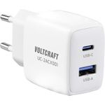 VOLTCRAFT VC-13082880 USB-Ladegerät Innenbereich Ausgangsstrom (max.) 2.08 A 2 x USB, USB-C® Buchse (Power Delivery) (VC-13082880)