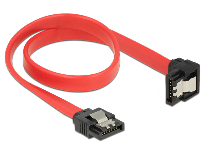 Delock SATA-Kabel 30 cm 7-polig gerade auf 90° Rot