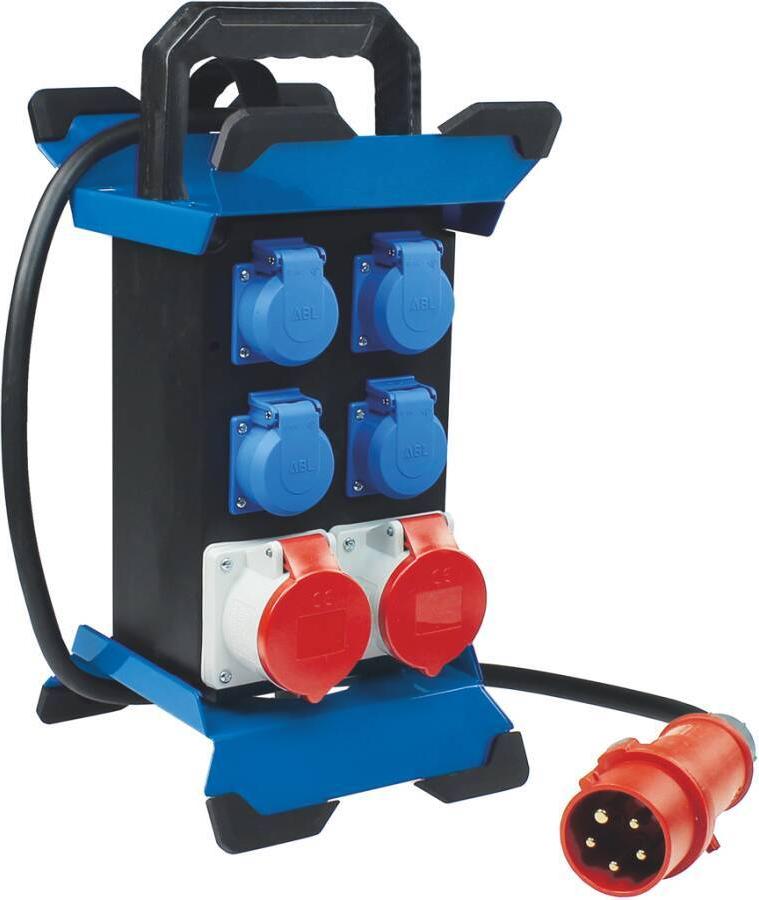 AS Schwabe STECKY 11 Stromverteiler 2,5 m 400V 16A IP44 Schwarz/Blau/Rot