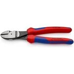 KNIPEX Kraft-Seitenschneider 200 mm, 74 02 200 SB Zange schwarz atramentiert, Kopf poliert, Griffe mit Mehrkomponenten-Hüllen; Schneidwert mittelharter Draht 4,2 Ø mm, harter Draht 3.0 Ø mm, Pianodraht 2,5 Ø mm (74 02 200 SB)