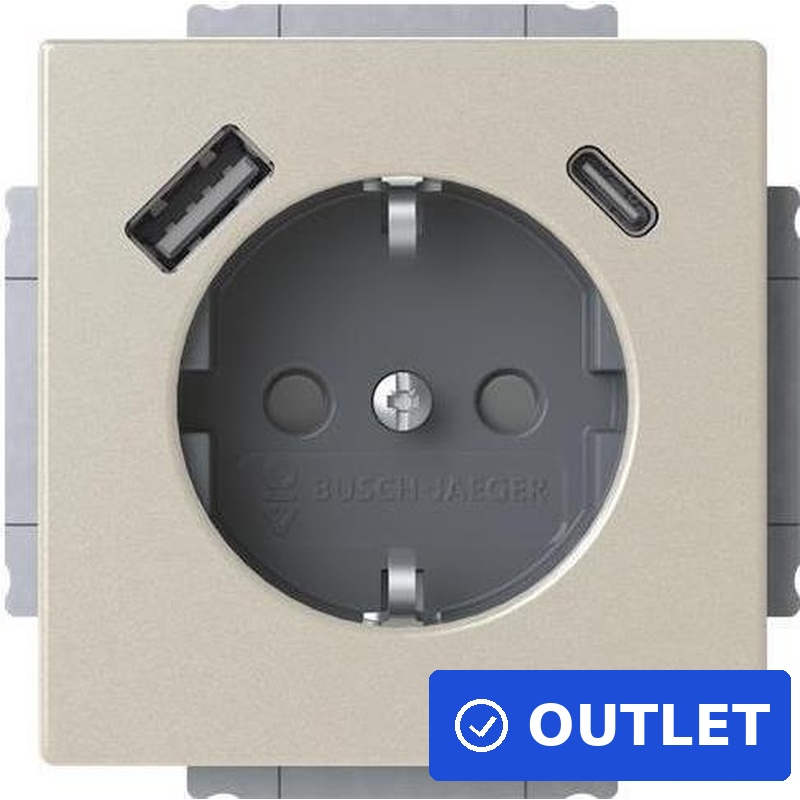 Busch-Jaeger SCHUKO Steckdose USB-A+C 20 EUCB2USBAC-866 (2CKA002011A6314) (B-Ware)