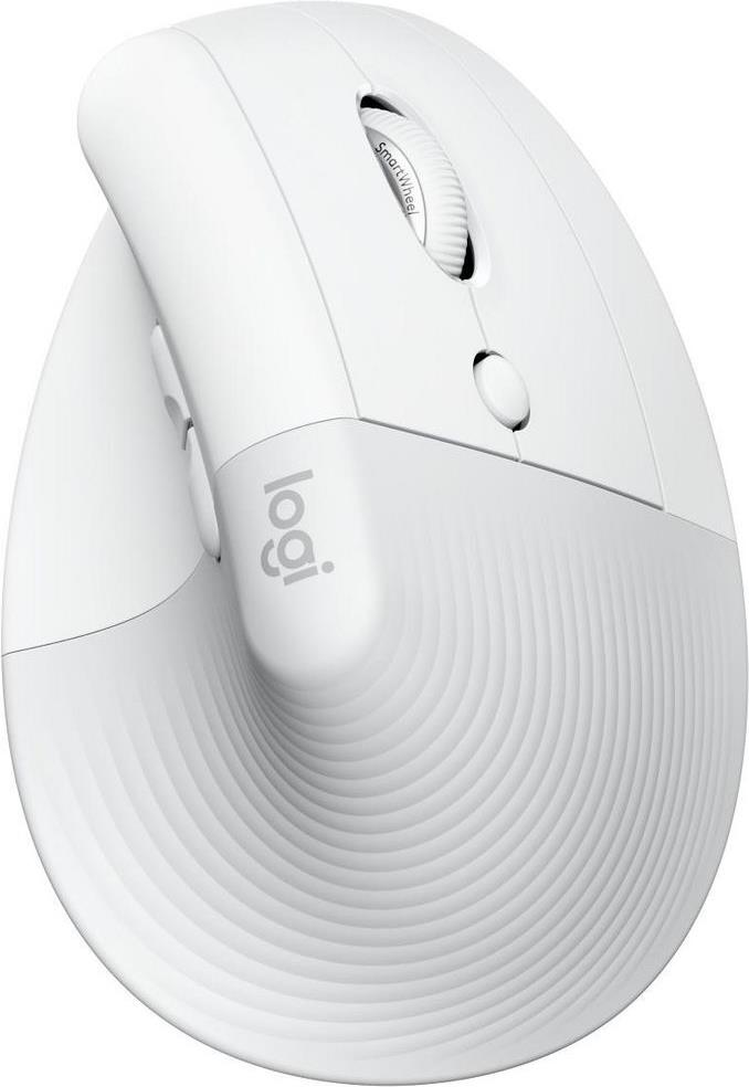 Logitech Lift Vertical Ergonomic Maus Bluetooth 2.4 GHz 4000 DPI 6 Tasten Off-White